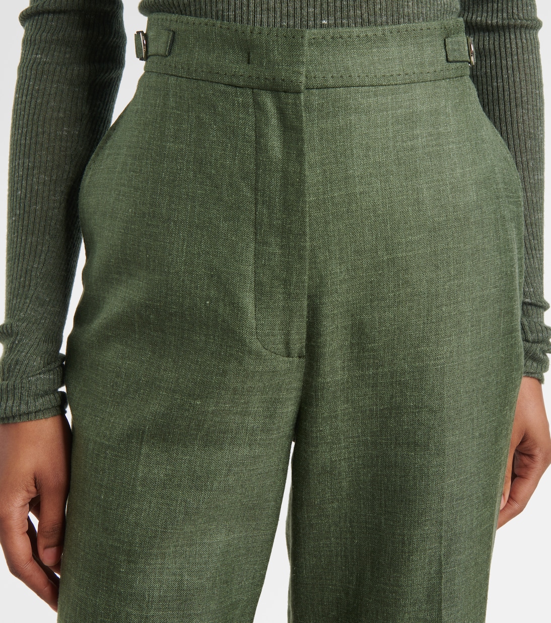 Pantalon de costume Vesta à taille haute en laine, soie et lin | Gabriela Hearst