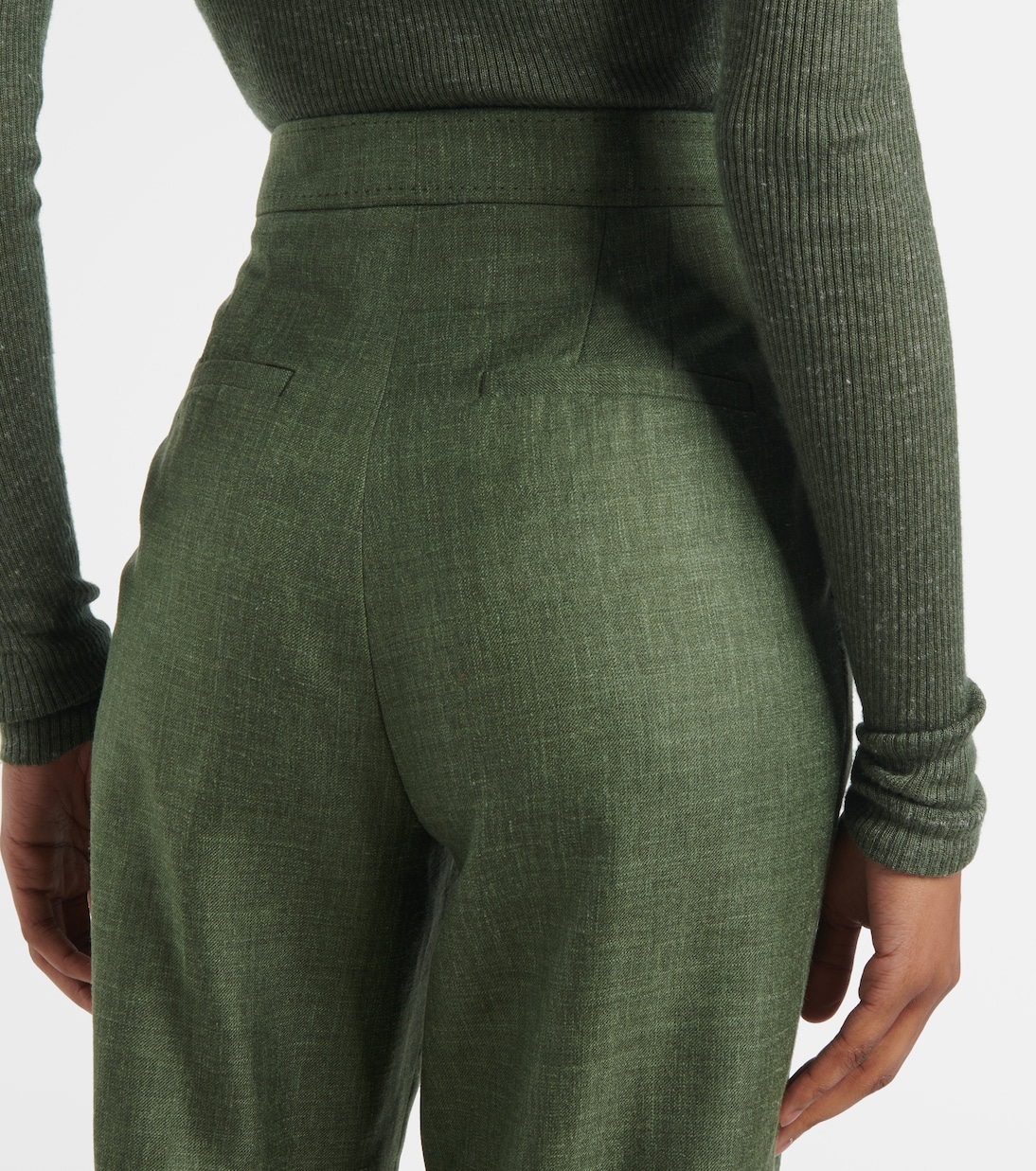 Pantalon de costume Vesta à taille haute en laine, soie et lin | Gabriela Hearst