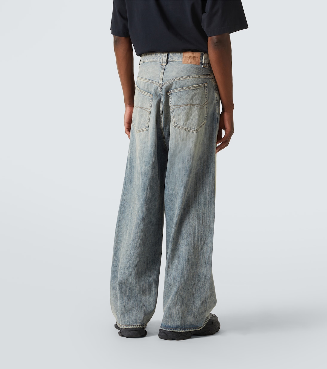 Jeans anchos con logo bordados | Balenciaga
