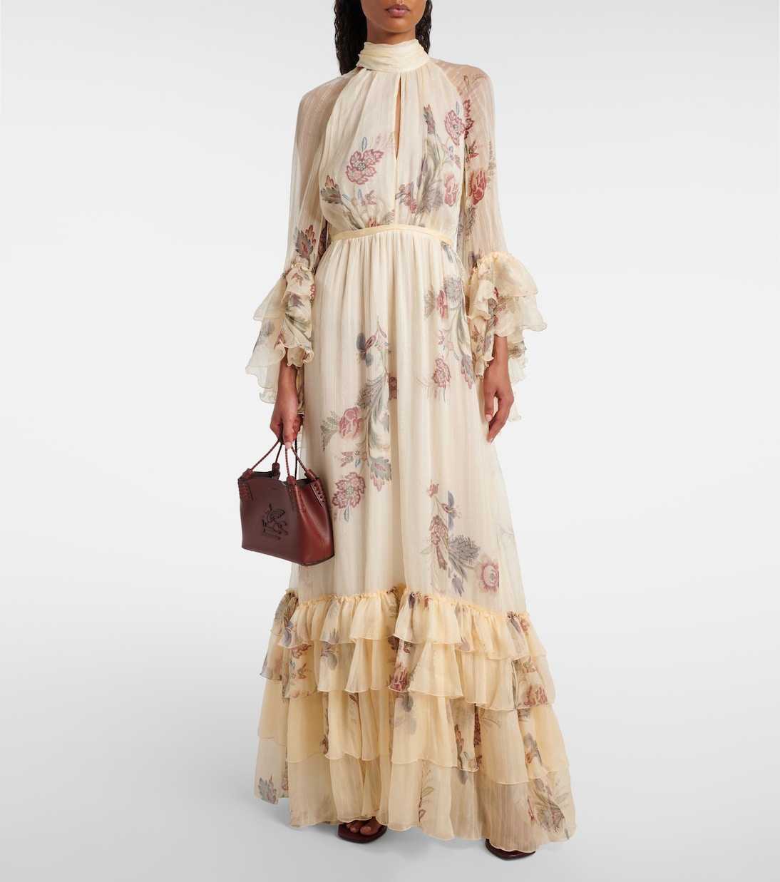 Floral silk crepon gown  | Etro