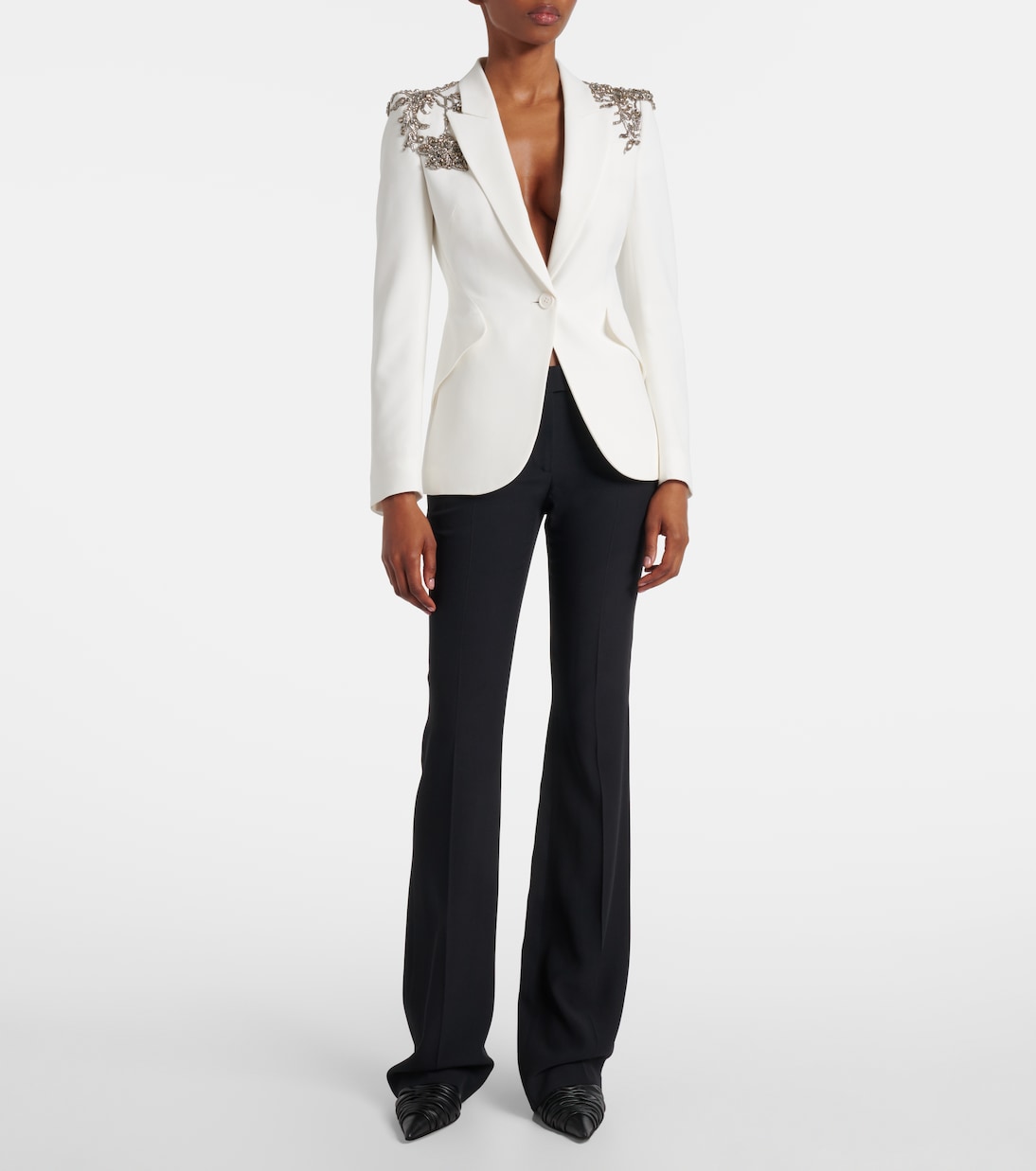 Embroidered single-breasted blazer | McQueen