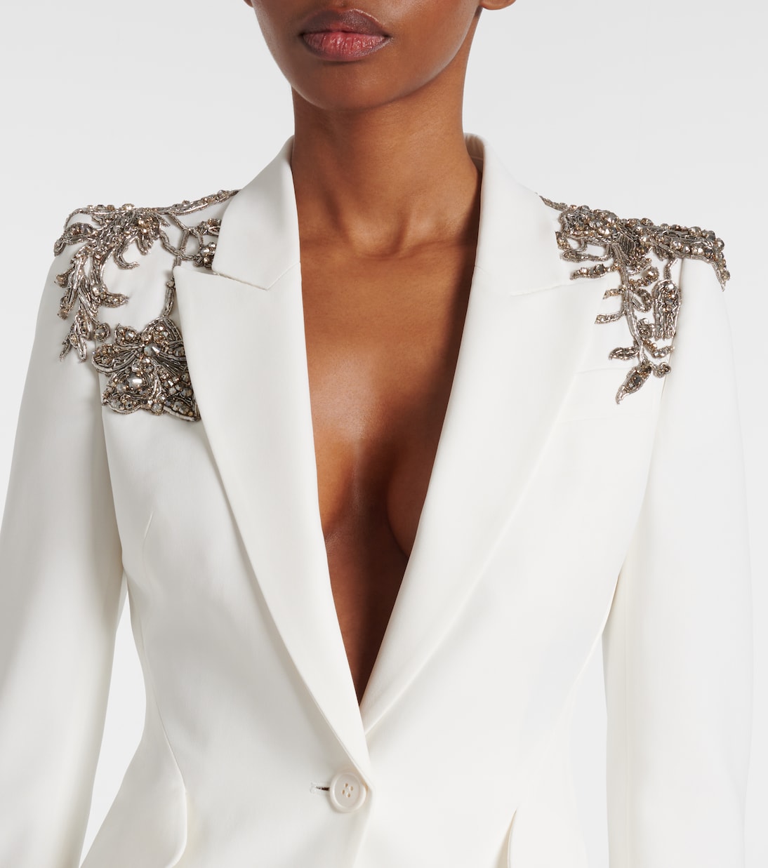 Embroidered single-breasted blazer | McQueen