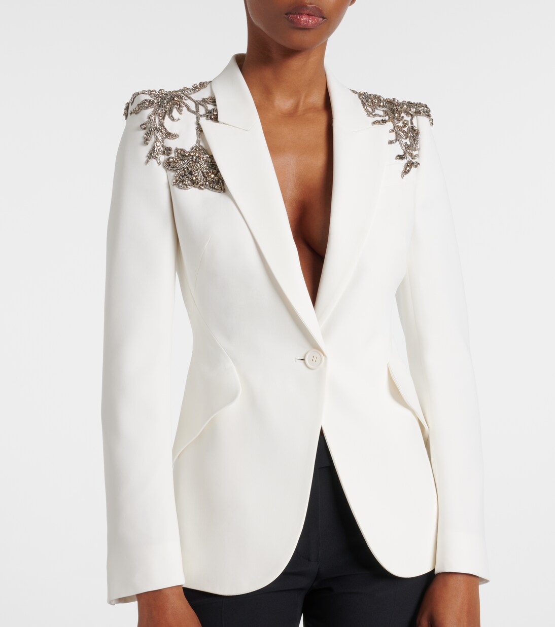 Embroidered single-breasted blazer | McQueen