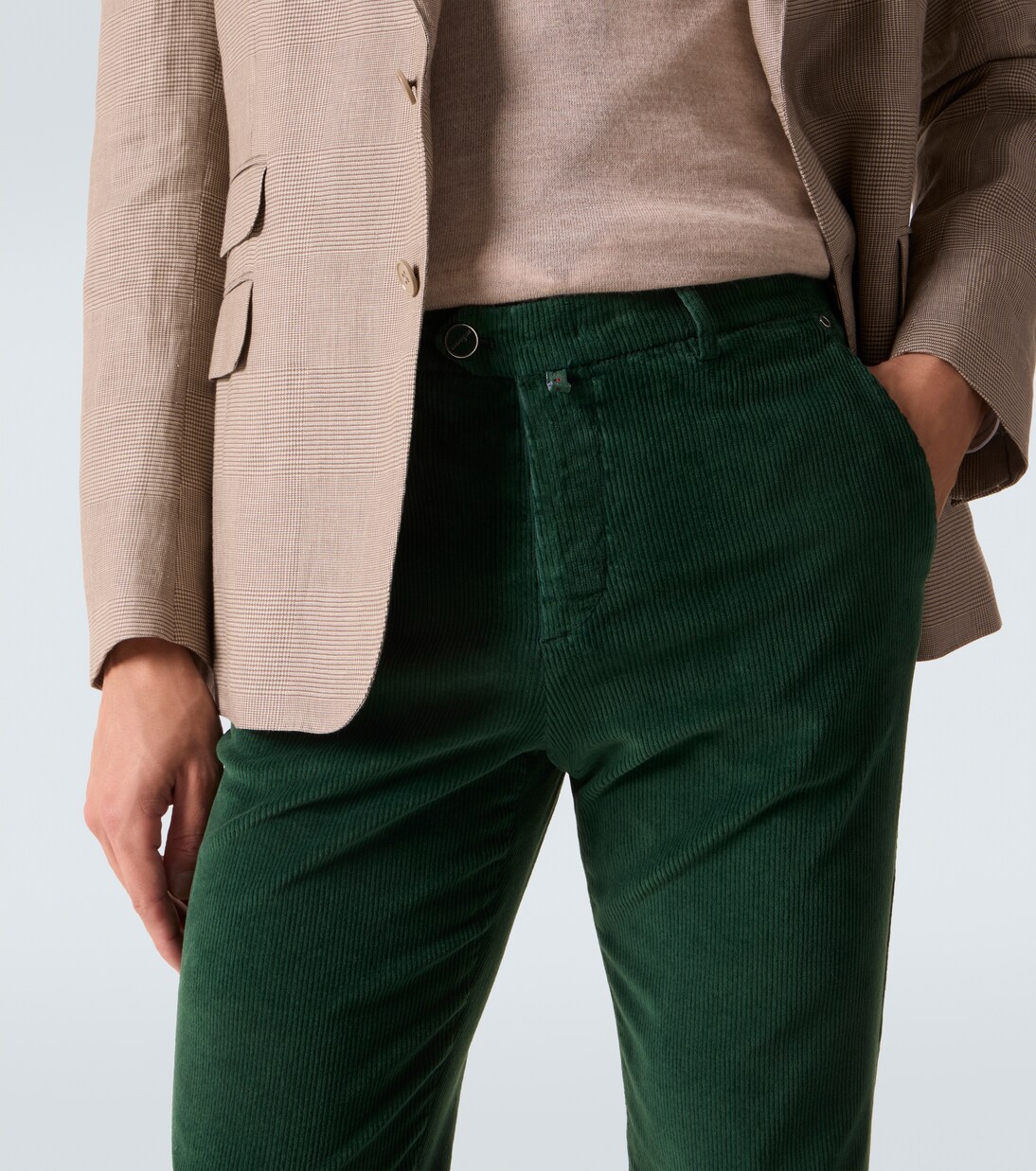 Pantalones slim de pana mezcla de algodón | Kiton