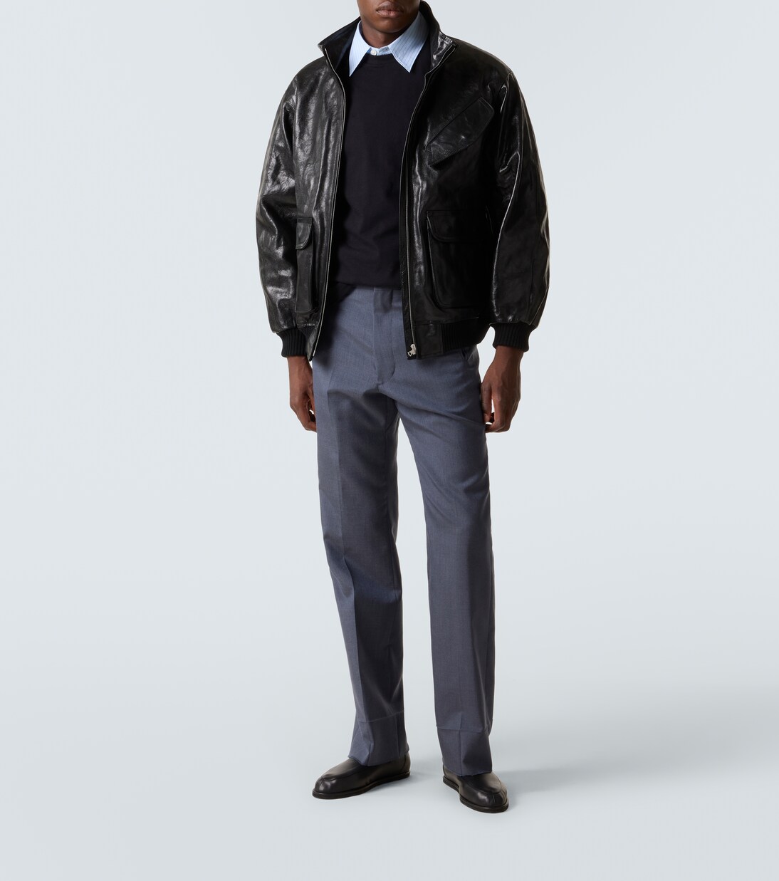 Leather bomber jacket | Auralee