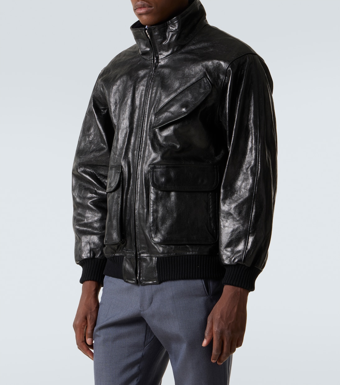 Leather bomber jacket | Auralee