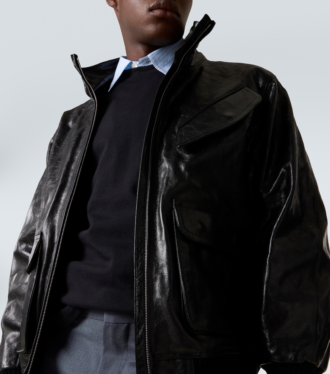 Leather bomber jacket | Auralee