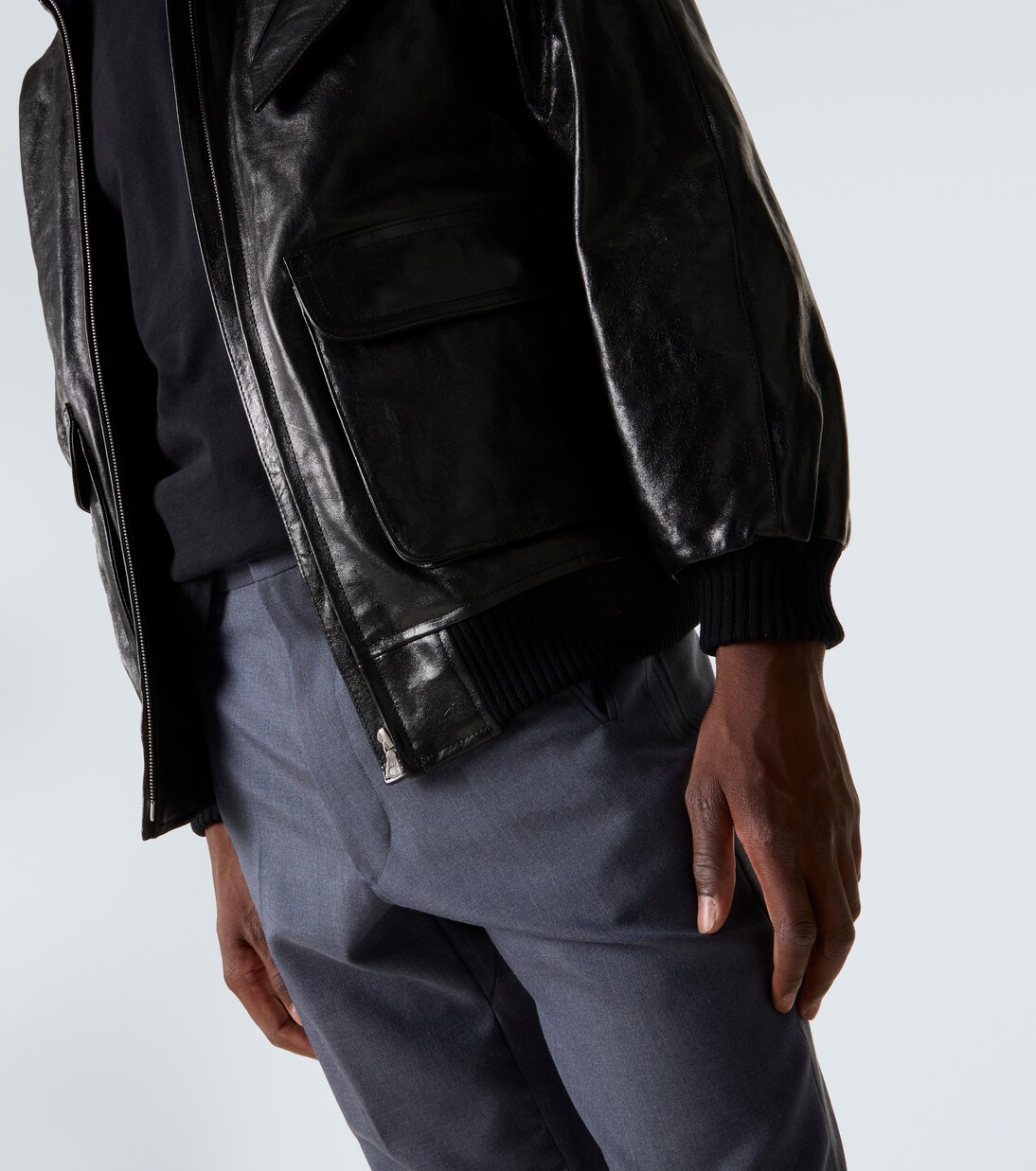 Leather bomber jacket | Auralee