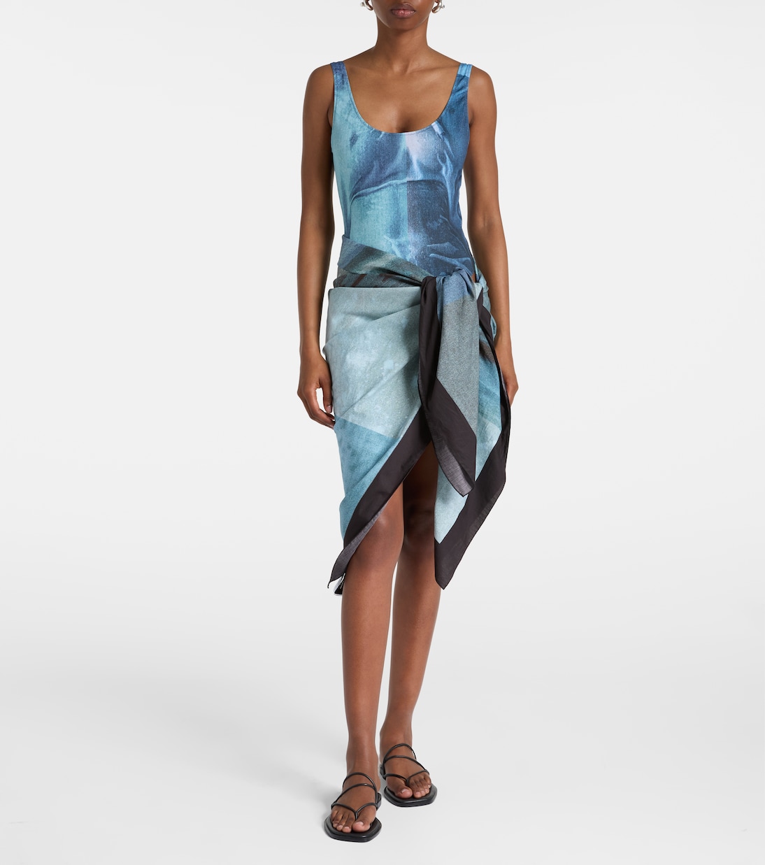 Printed cotton beach cover-up | Jean Paul Gaultier