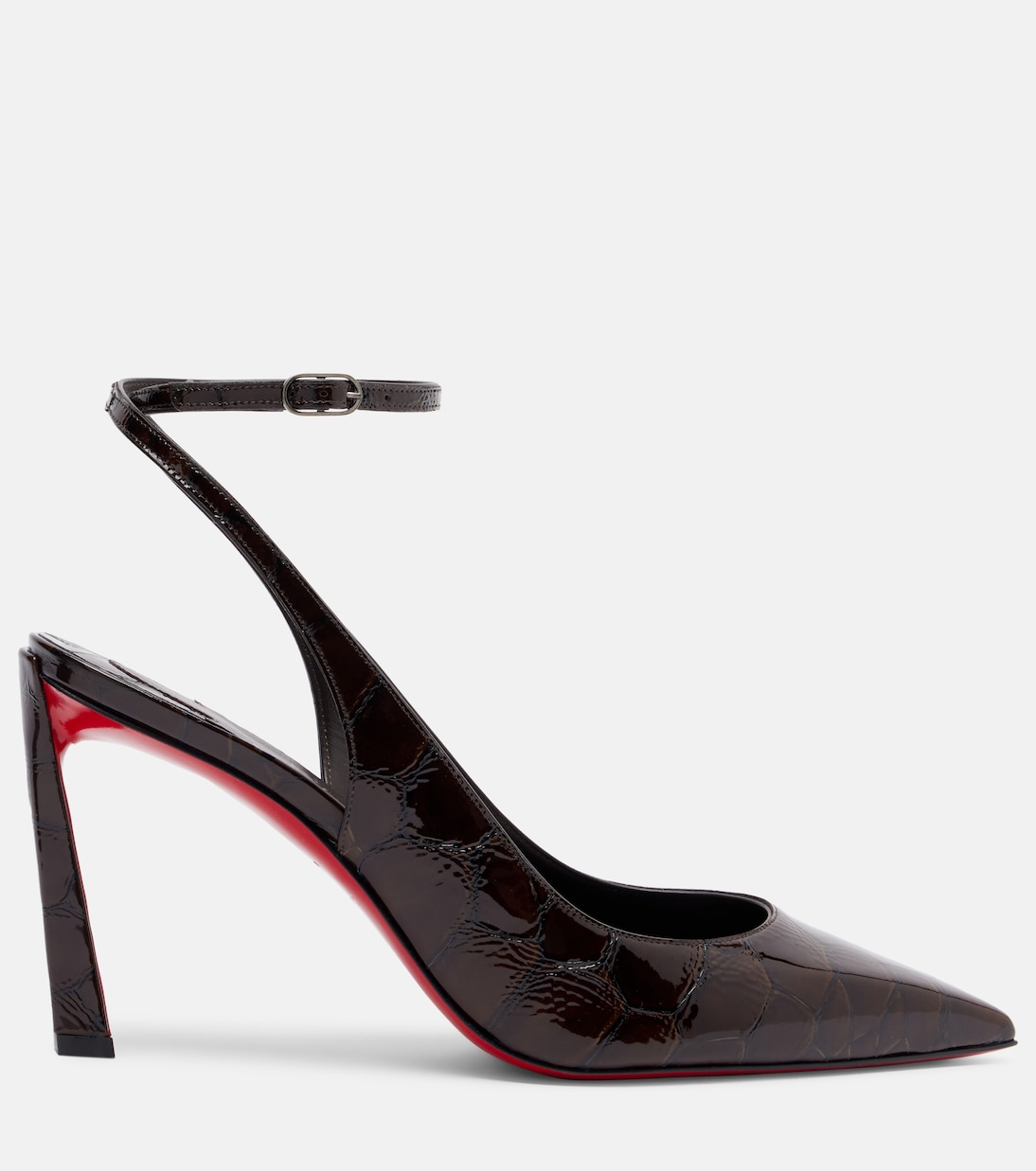 Condora 85鳄鱼纹效果皮革露跟高跟鞋 | Christian Louboutin