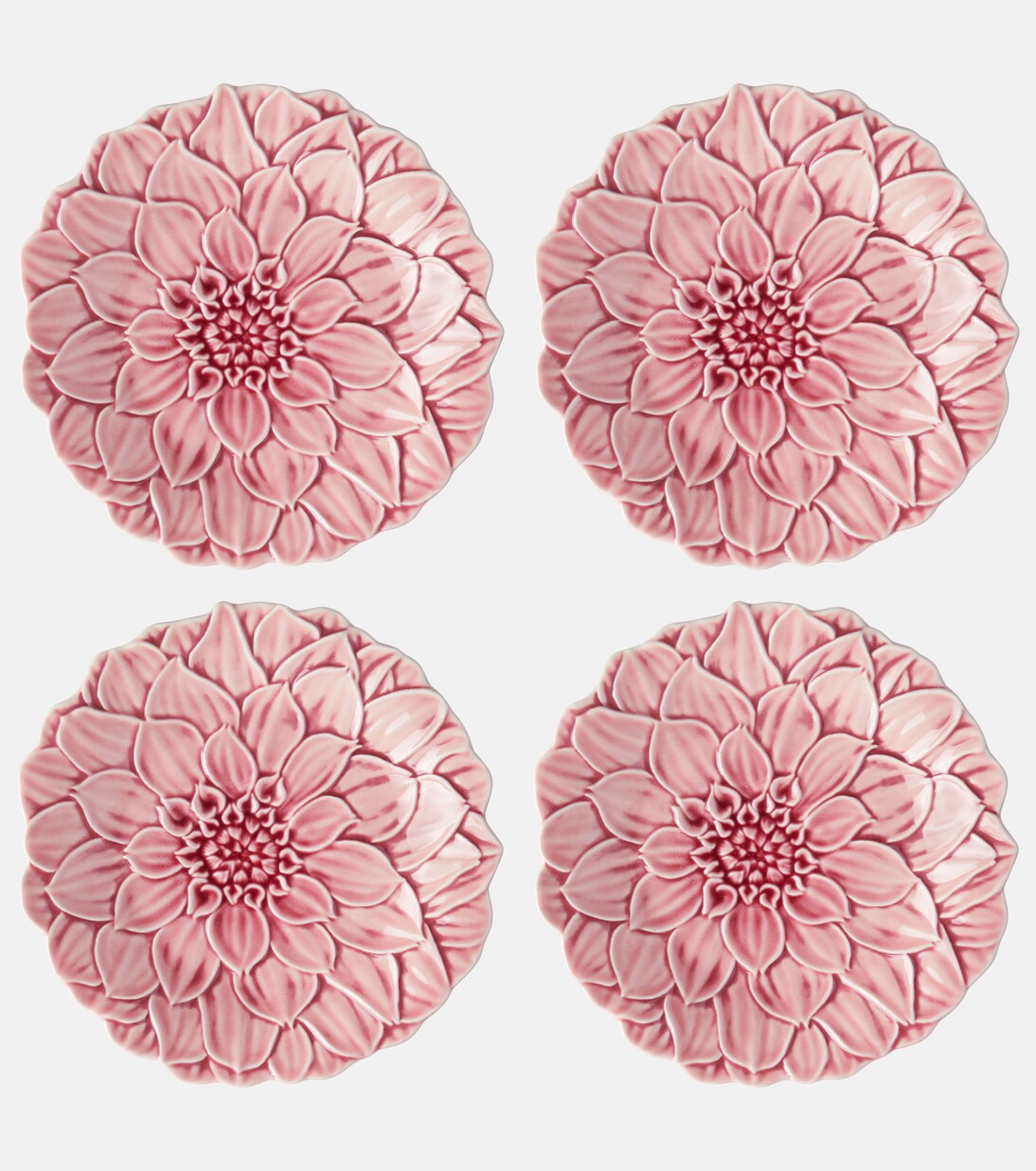 Set Maria Flor Dahlia aus vier Desserttellern | Bordallo Pinheiro