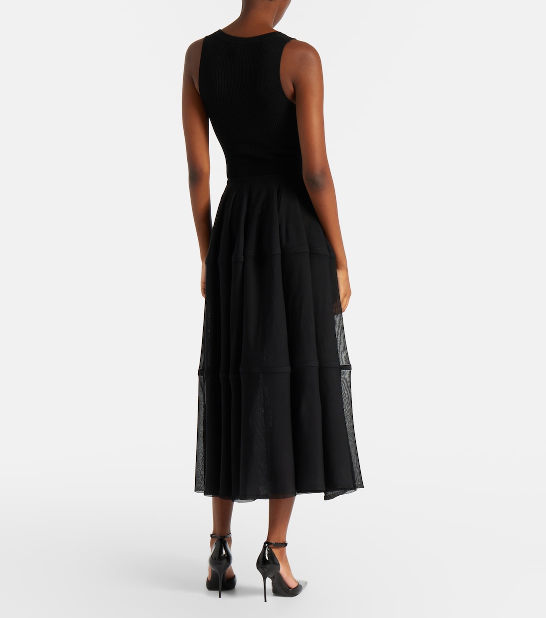 Semi-sheer midi skirt | Alaïa