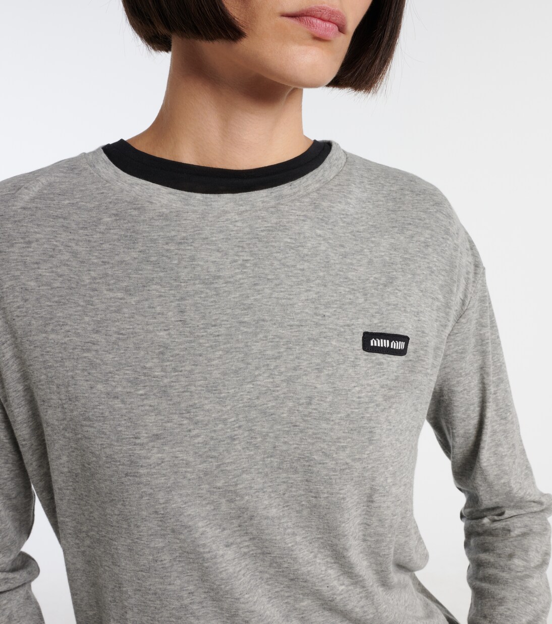 Longsleeve aus Baumwoll-Jersey | Miu Miu