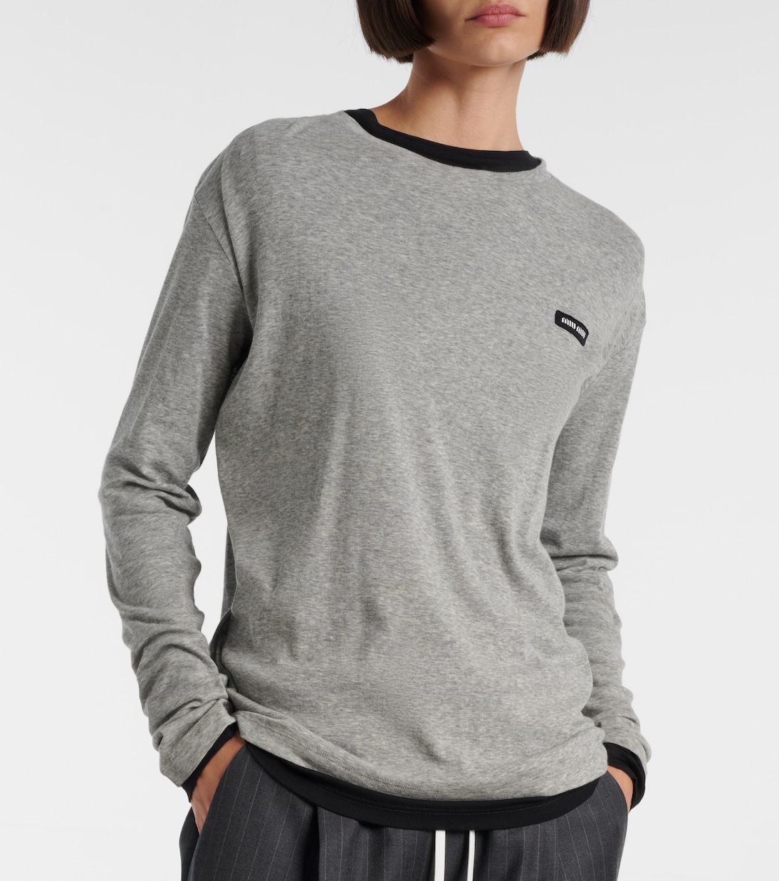 Longsleeve aus Baumwoll-Jersey | Miu Miu