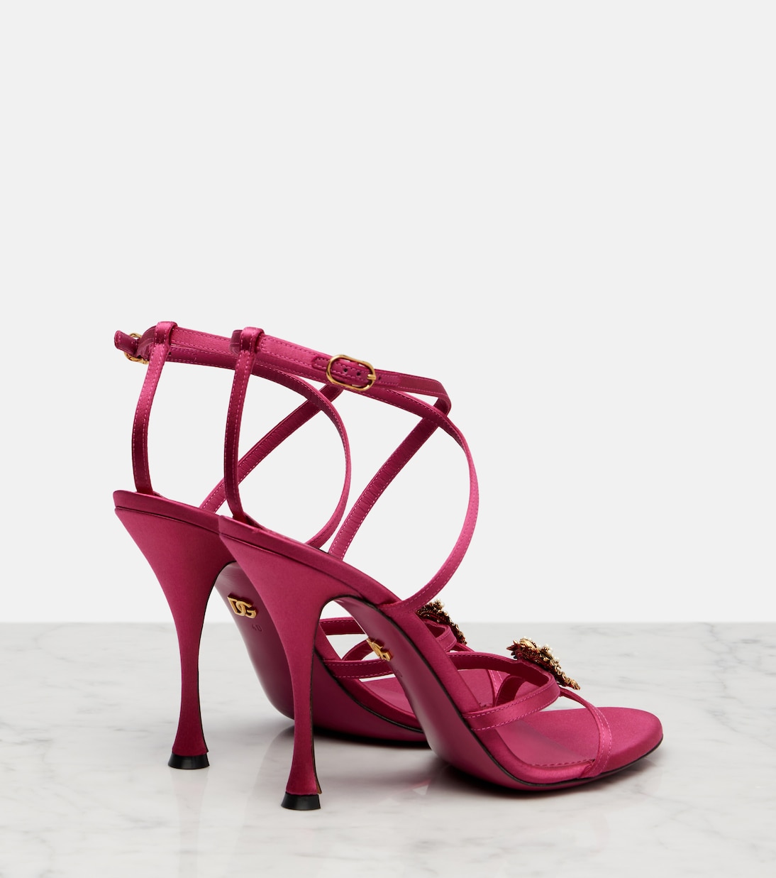 Devotion 105 embellished satin sandals | Dolce&Gabbana