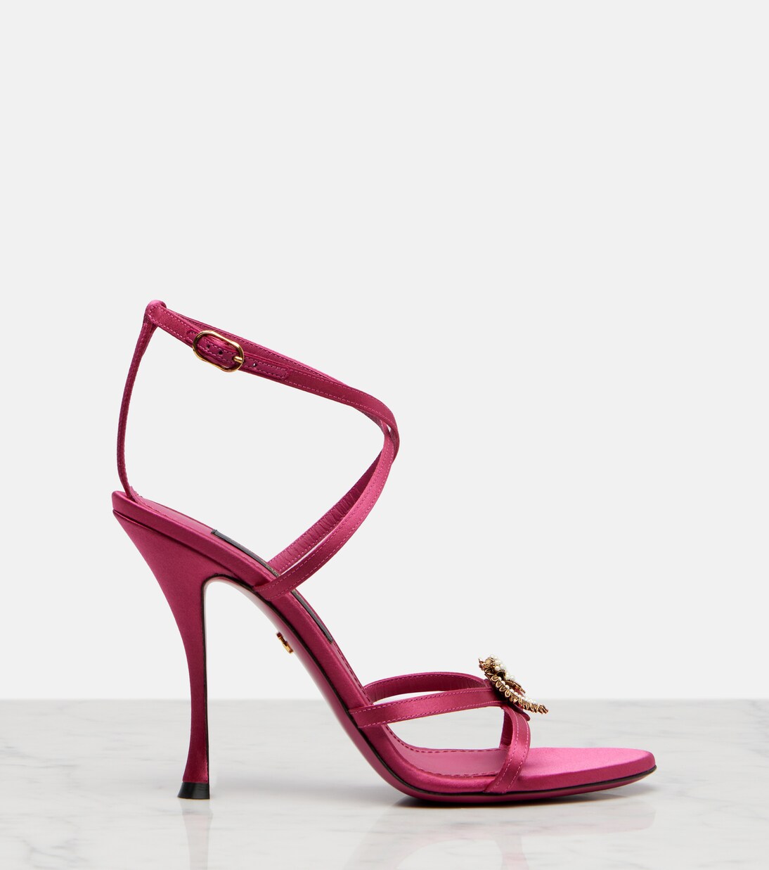 Devotion 105 embellished satin sandals | Dolce&Gabbana