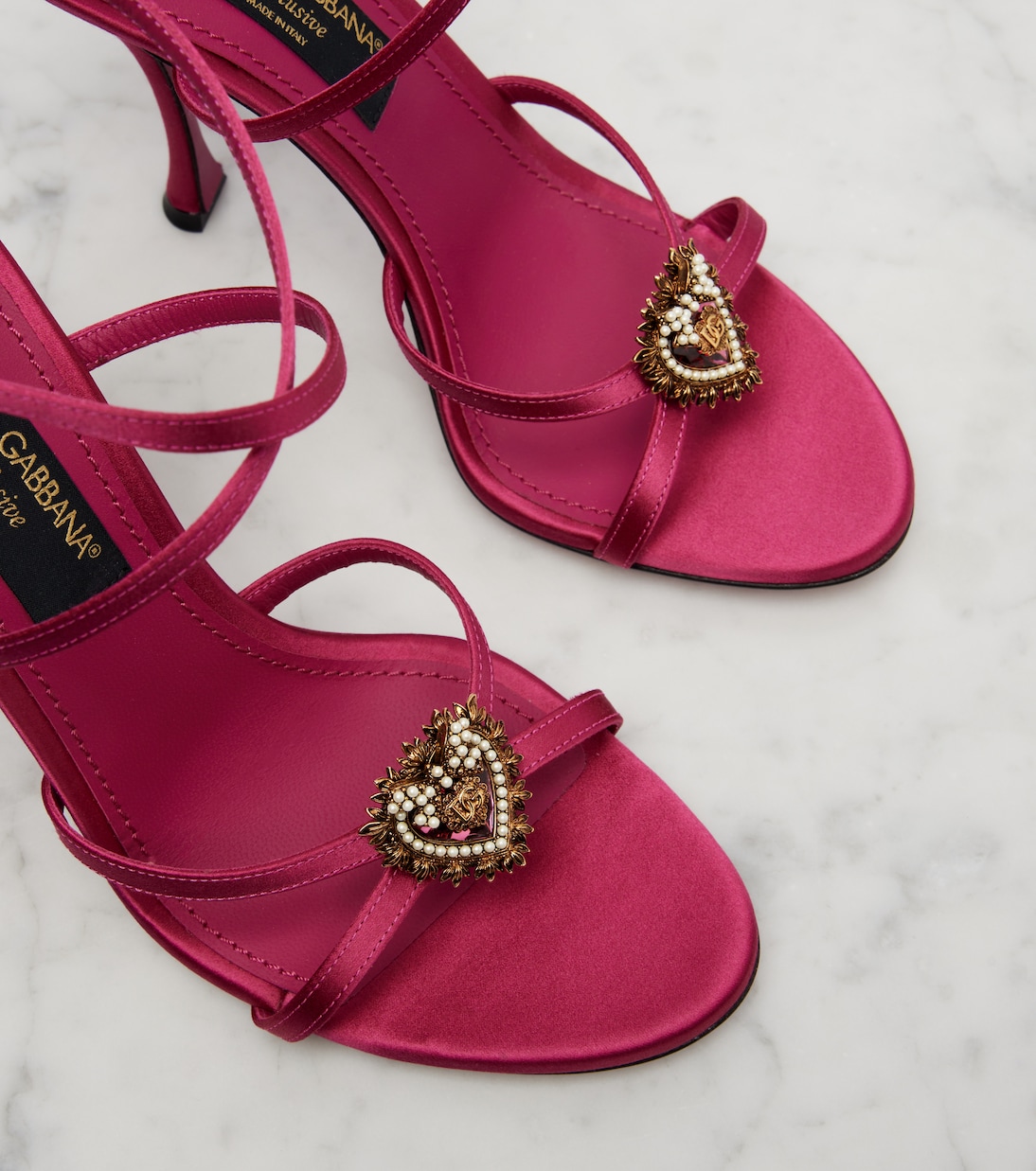 Devotion 105 embellished satin sandals | Dolce&Gabbana