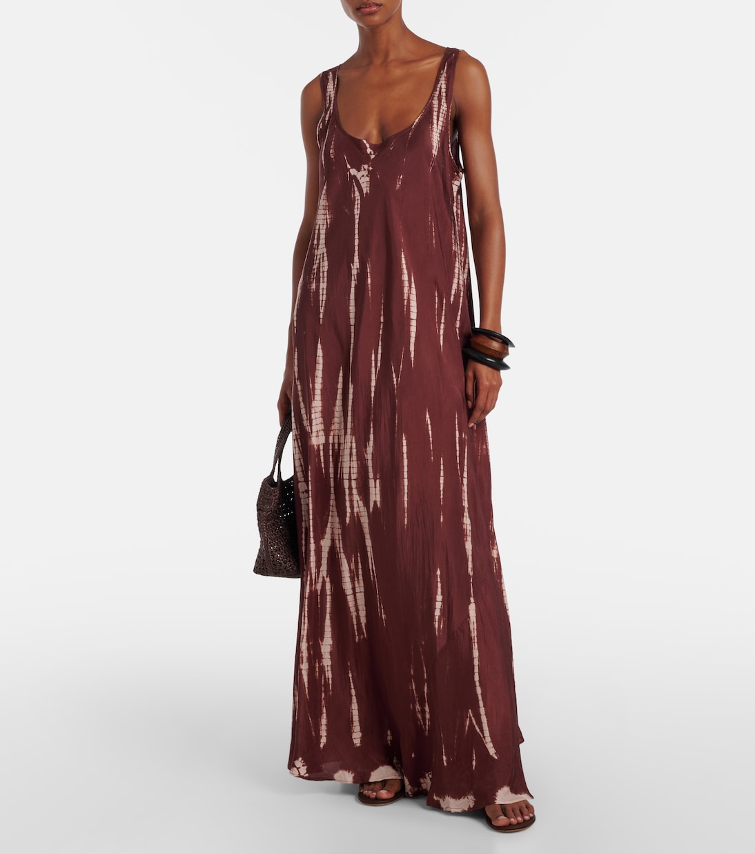 Abito lungo tie-dye in seta | Anna Kosturova