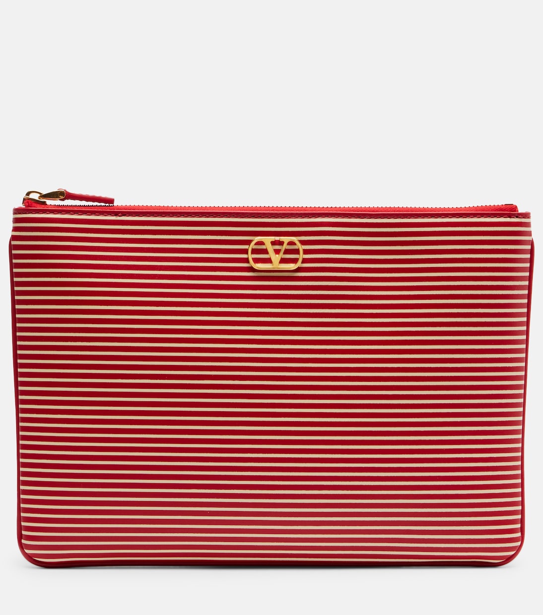 VLogo striped leather pouch | Valentino Garavani