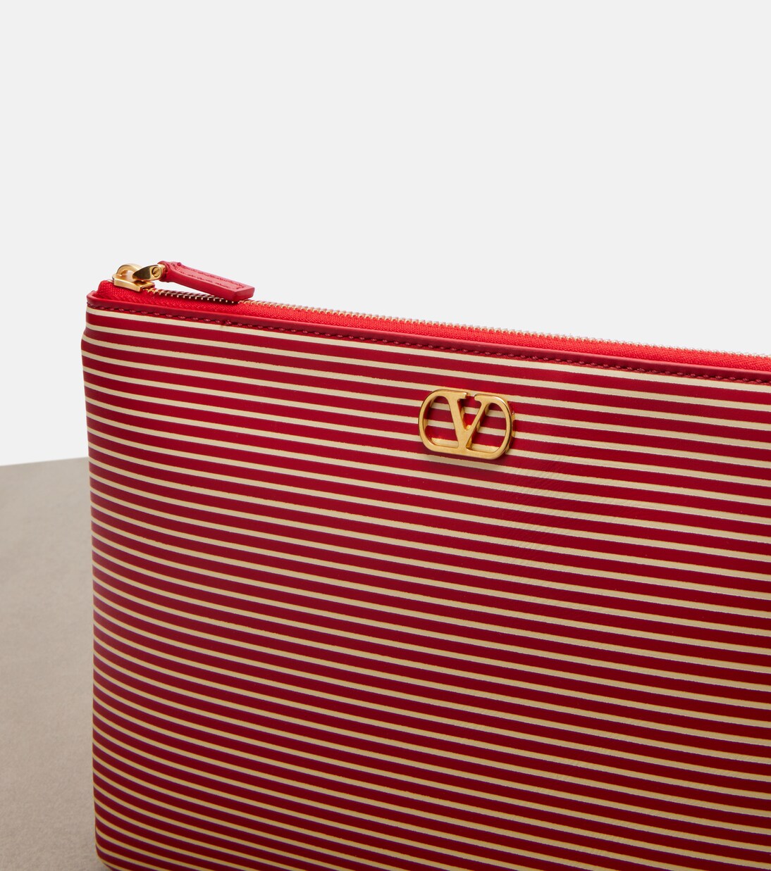 VLogo striped leather pouch | Valentino Garavani