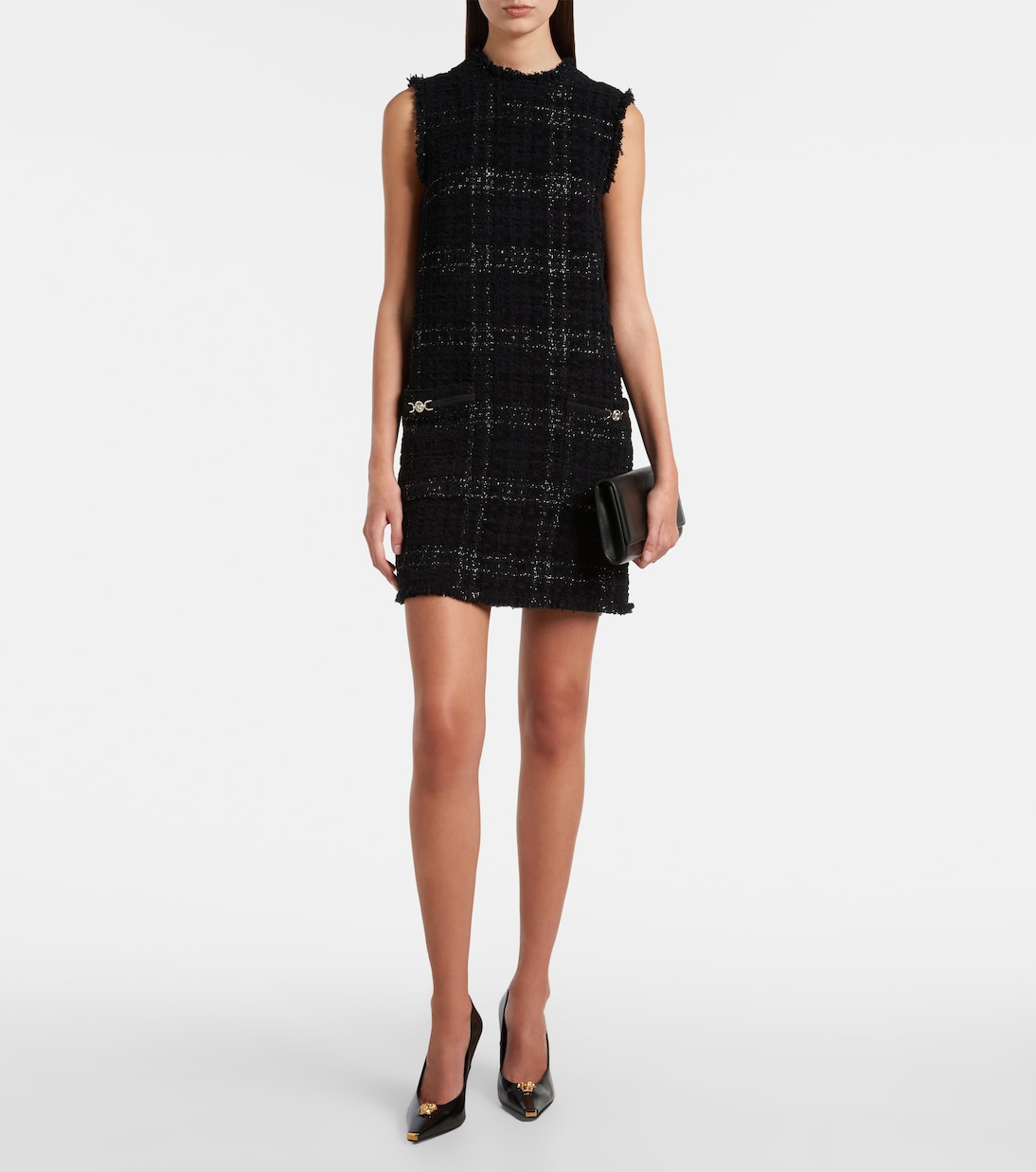 Medusa '95 cotton-blend tweed minidress | Versace