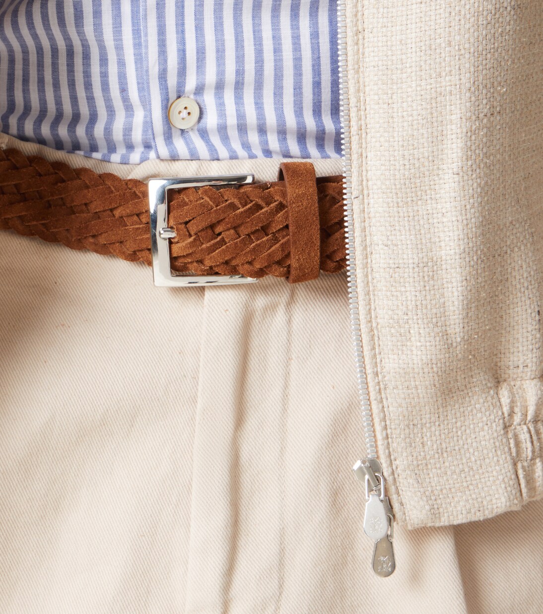 Woven suede belt | Kiton