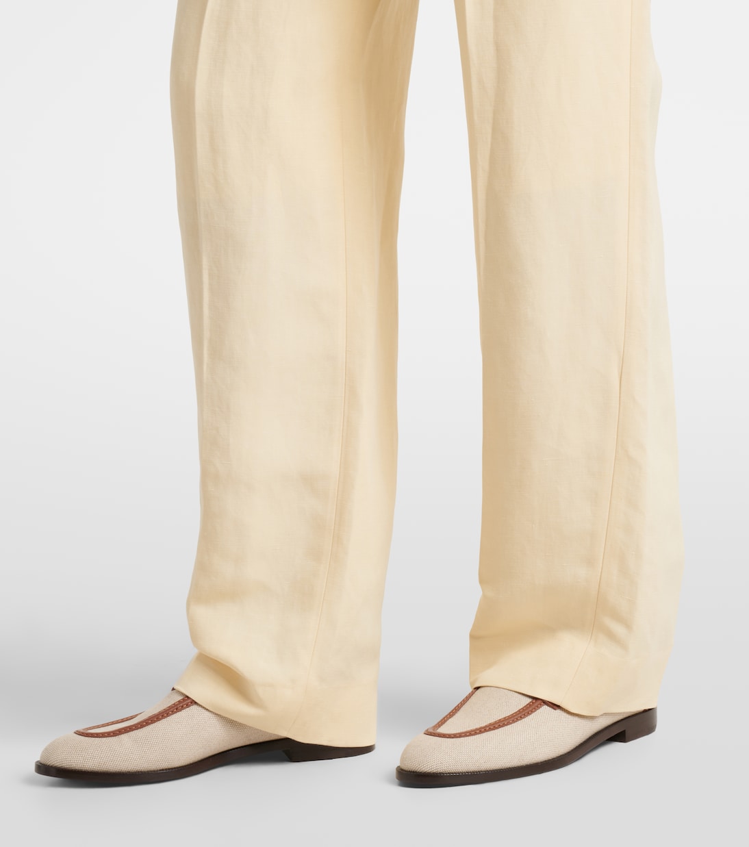 Fox linen and silk straight pants | Blazé Milano