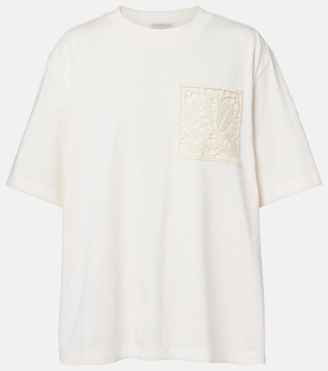Embroidered oversized cotton jersey T-shirt | Moncler