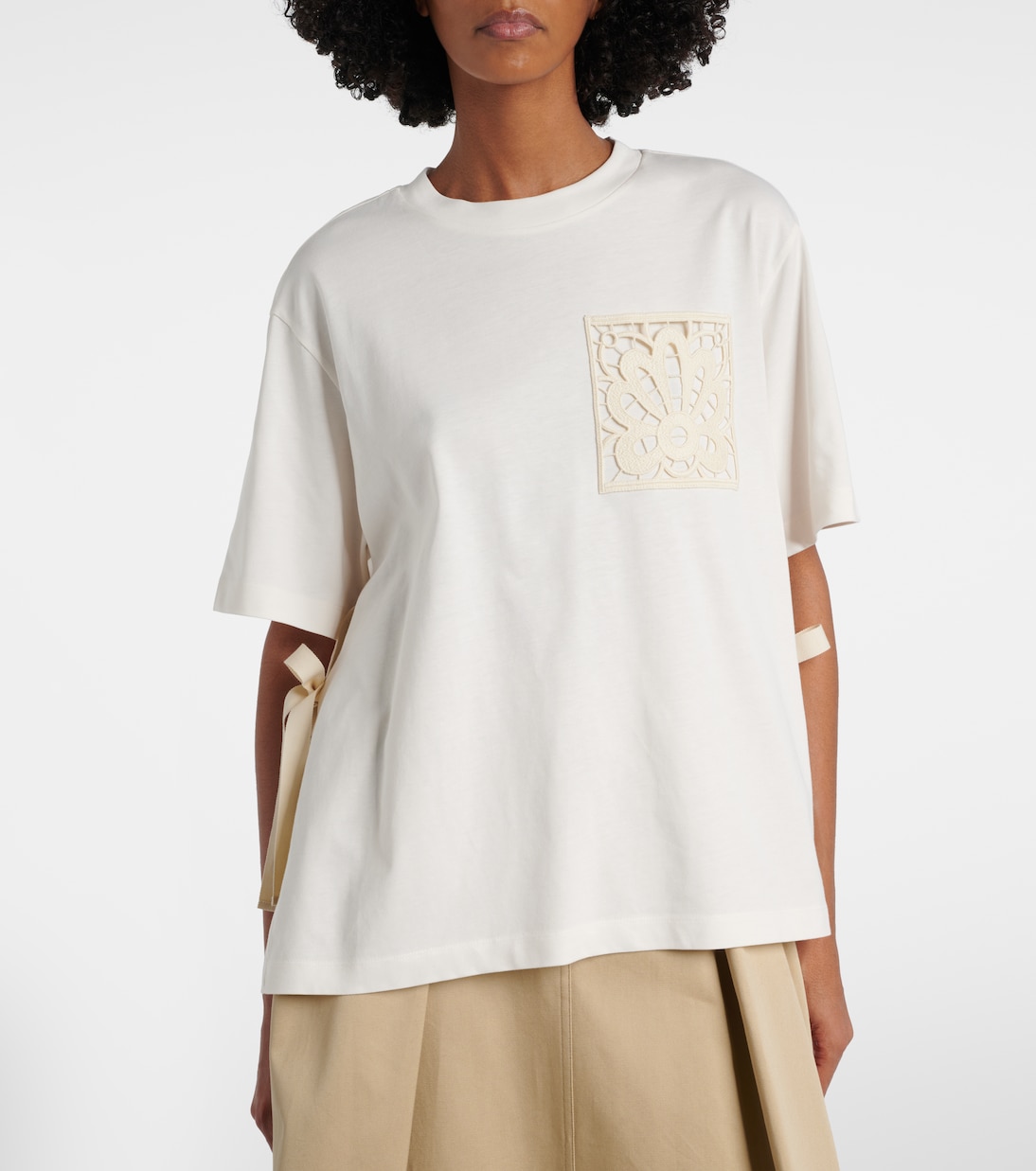 Embroidered oversized cotton jersey T-shirt | Moncler