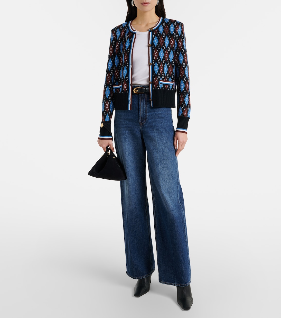 Sylvane argyle wool and cotton cardigan | Veronica Beard