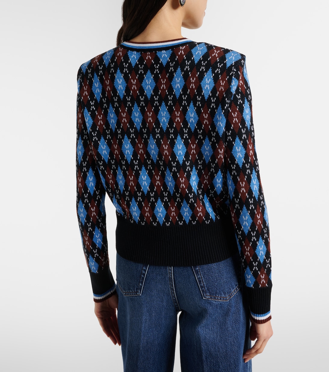 Sylvane argyle wool and cotton cardigan | Veronica Beard