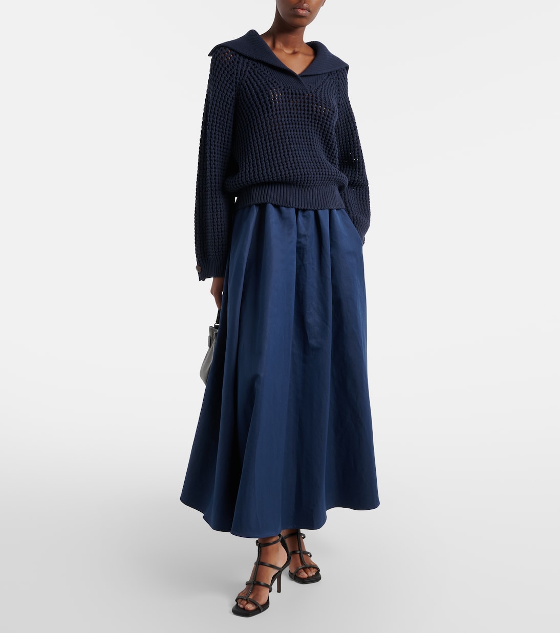 棉质混纺中长半身裙 | Brunello Cucinelli