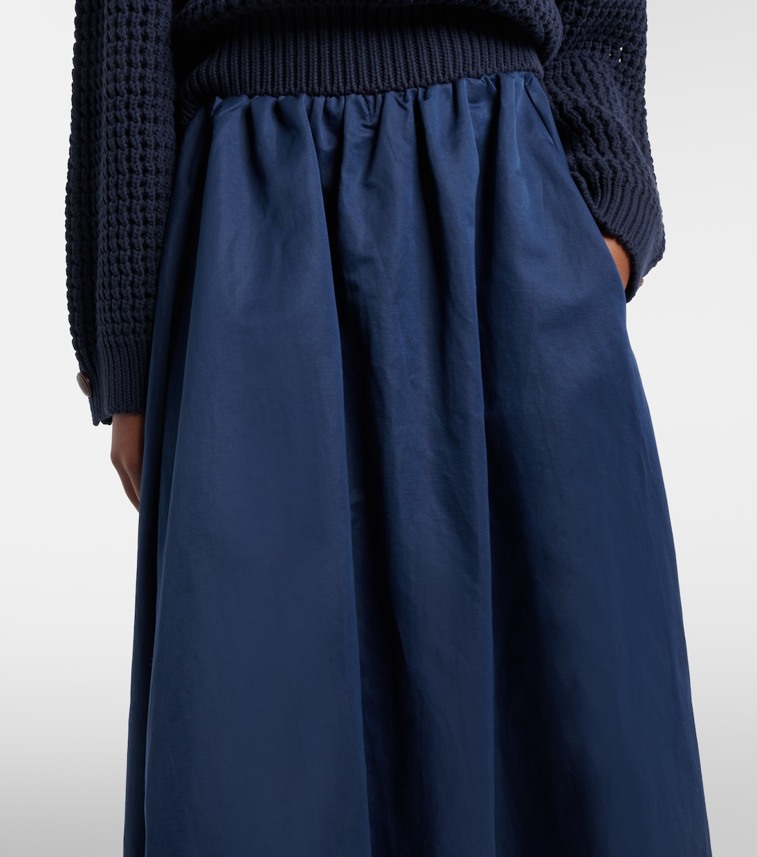 棉质混纺中长半身裙 | Brunello Cucinelli