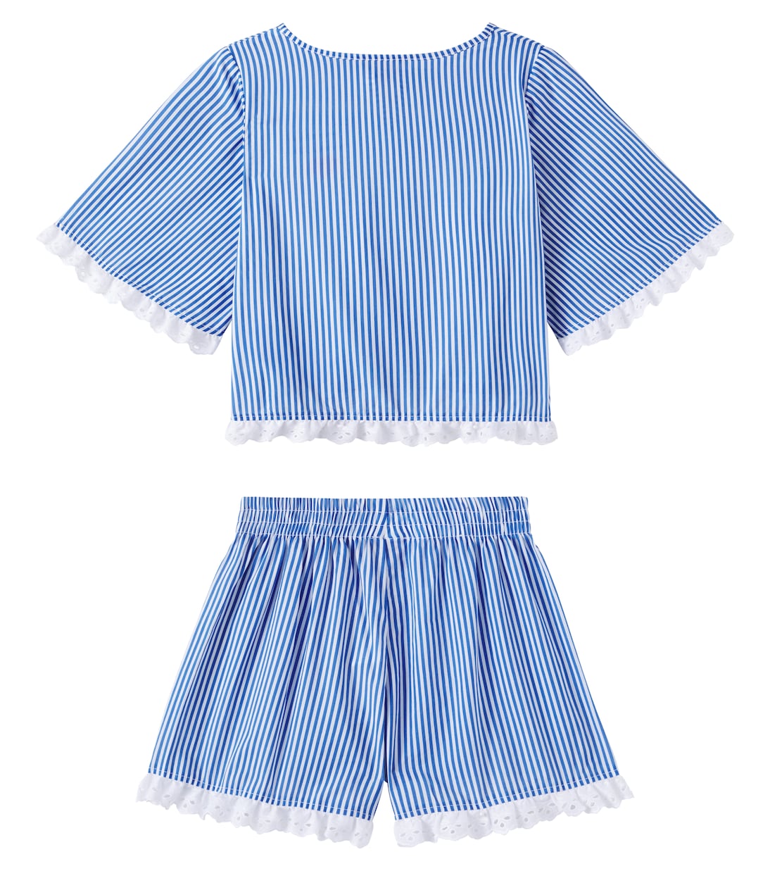 Ensemble top et short rayé en coton | Monnalisa