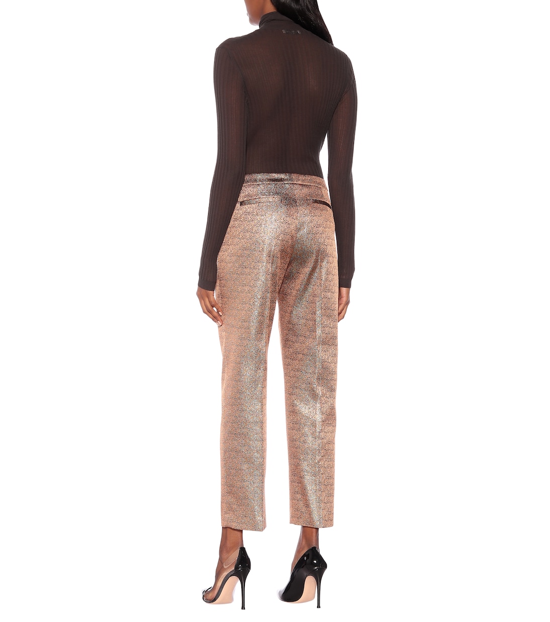 Metallic mid-rise straight-leg pants | Dries Van Noten