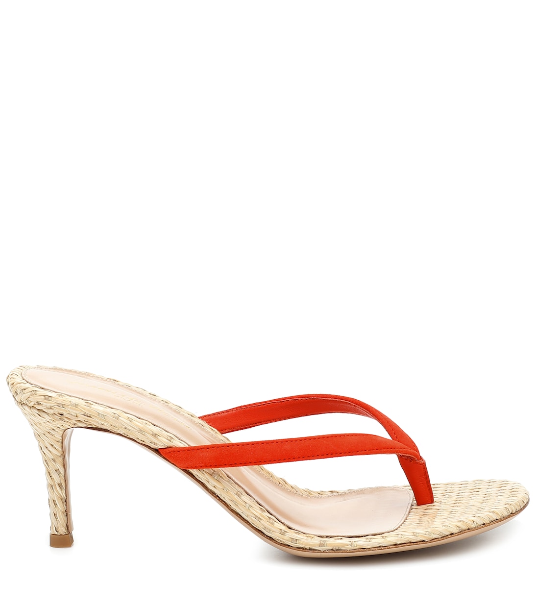 Sandalias Calypso 70 de ante y rafia | Gianvito Rossi