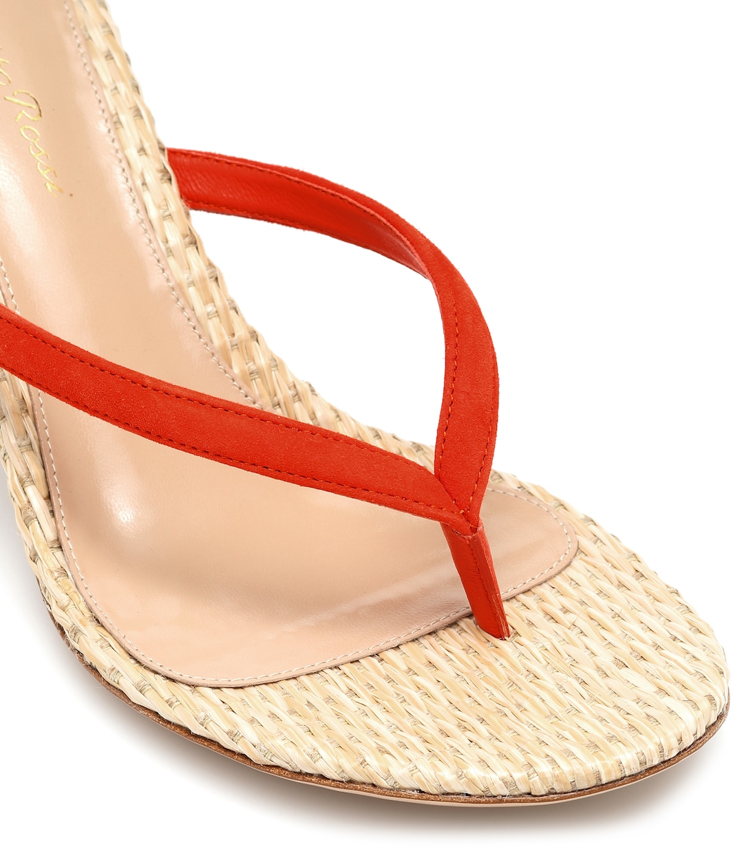 Sandalias Calypso 70 de ante y rafia | Gianvito Rossi