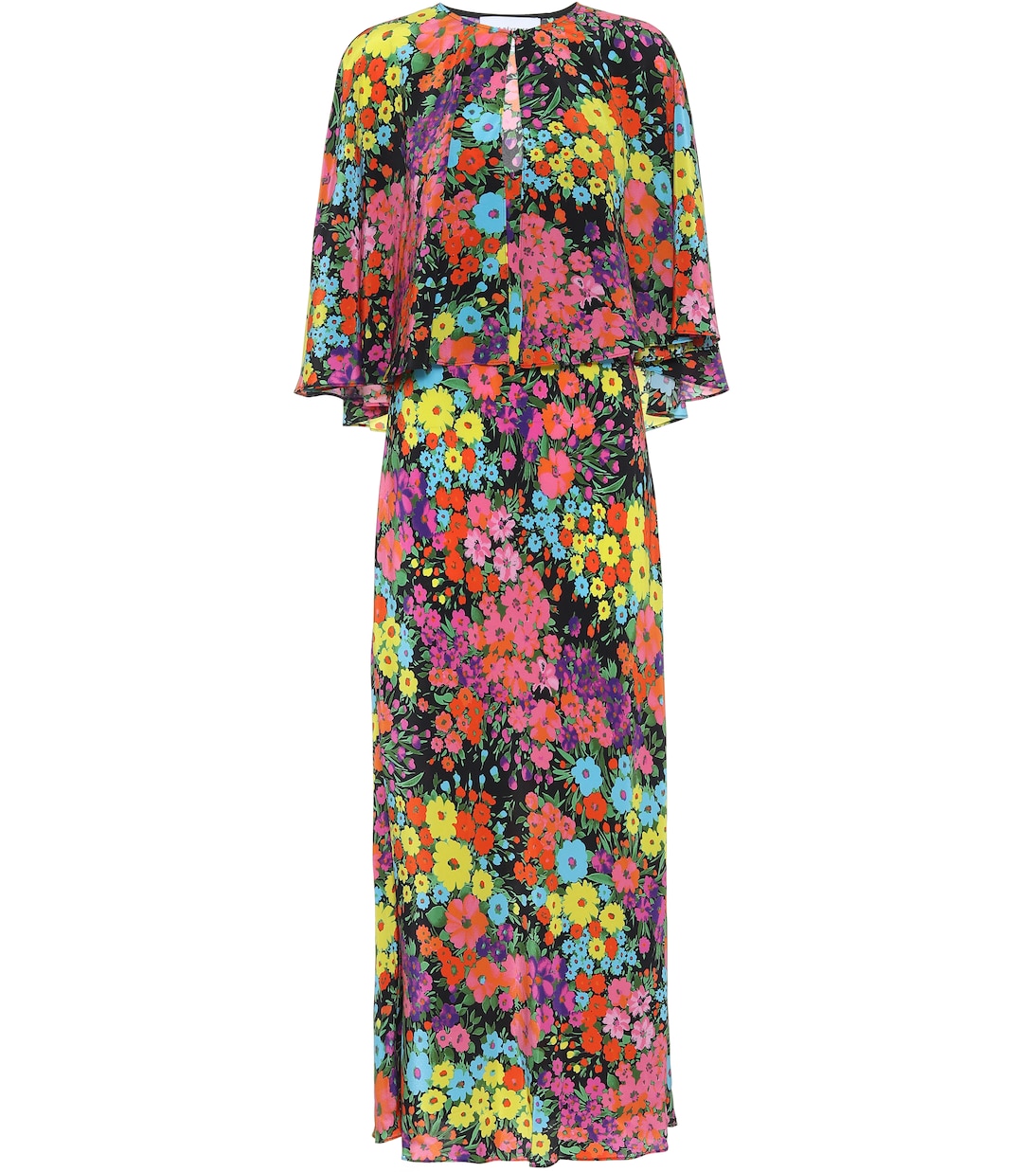 Vestido largo de seda floral | Les Rêveries