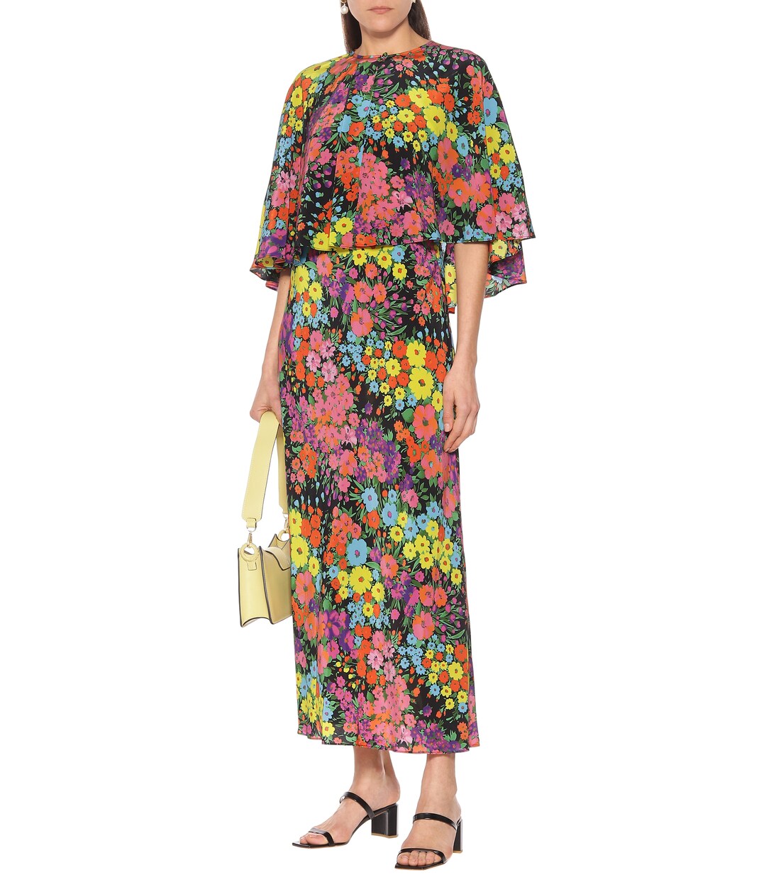 Vestido largo de seda floral | Les Rêveries