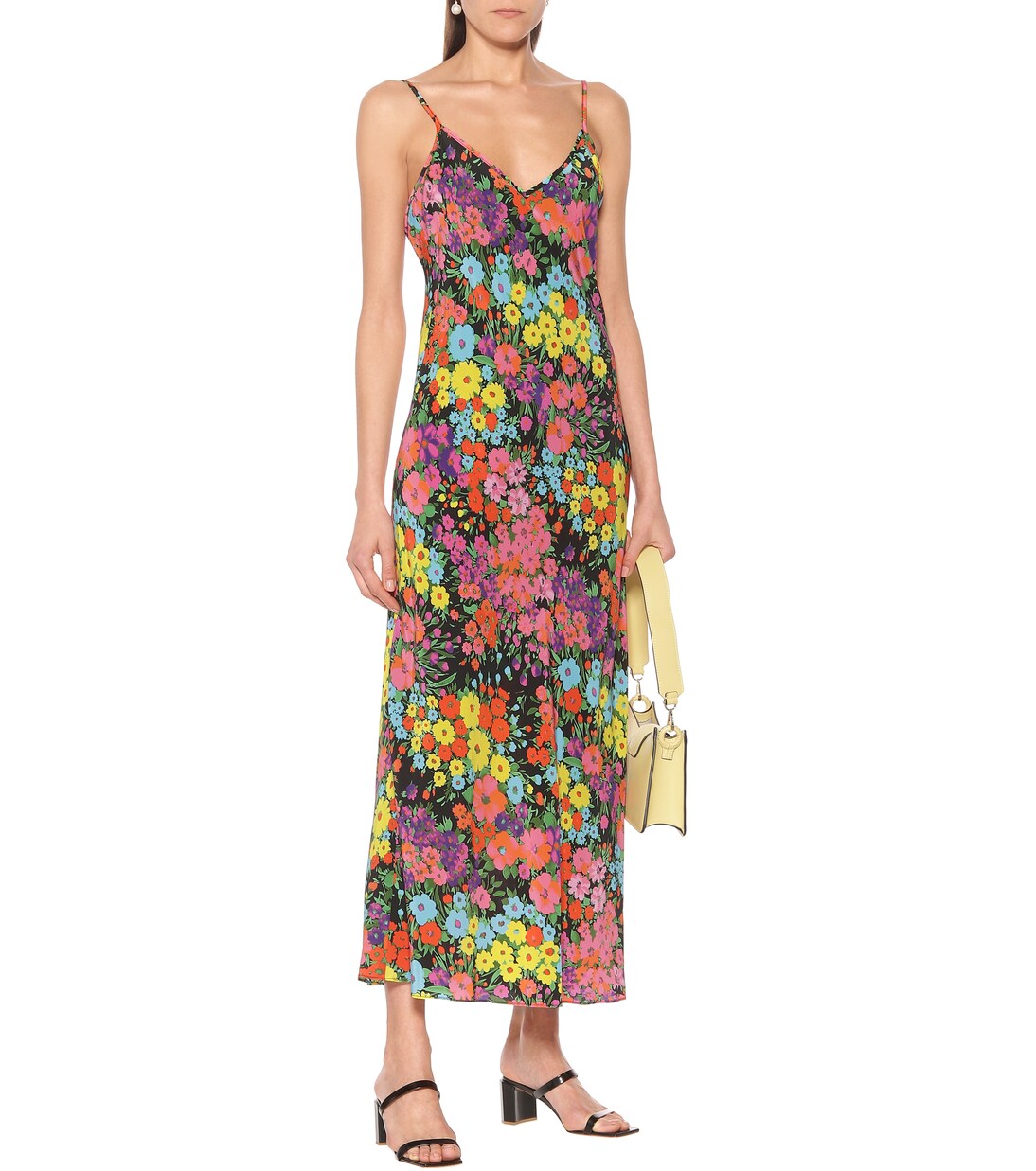 Vestido largo de seda floral | Les Rêveries