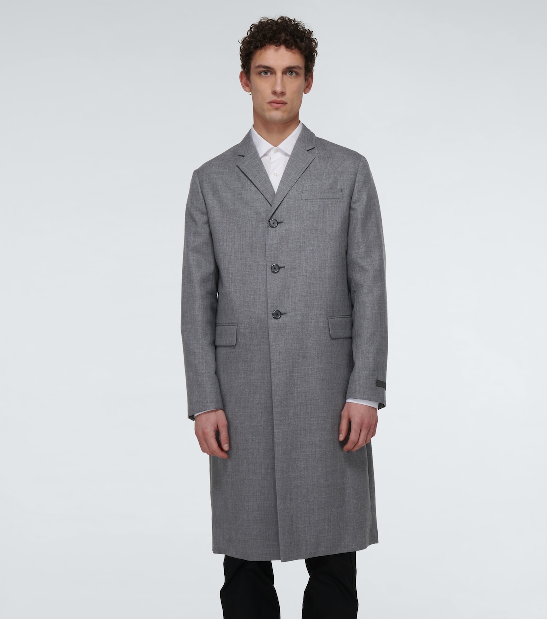Abrigo de lana de botonadura simple | Prada