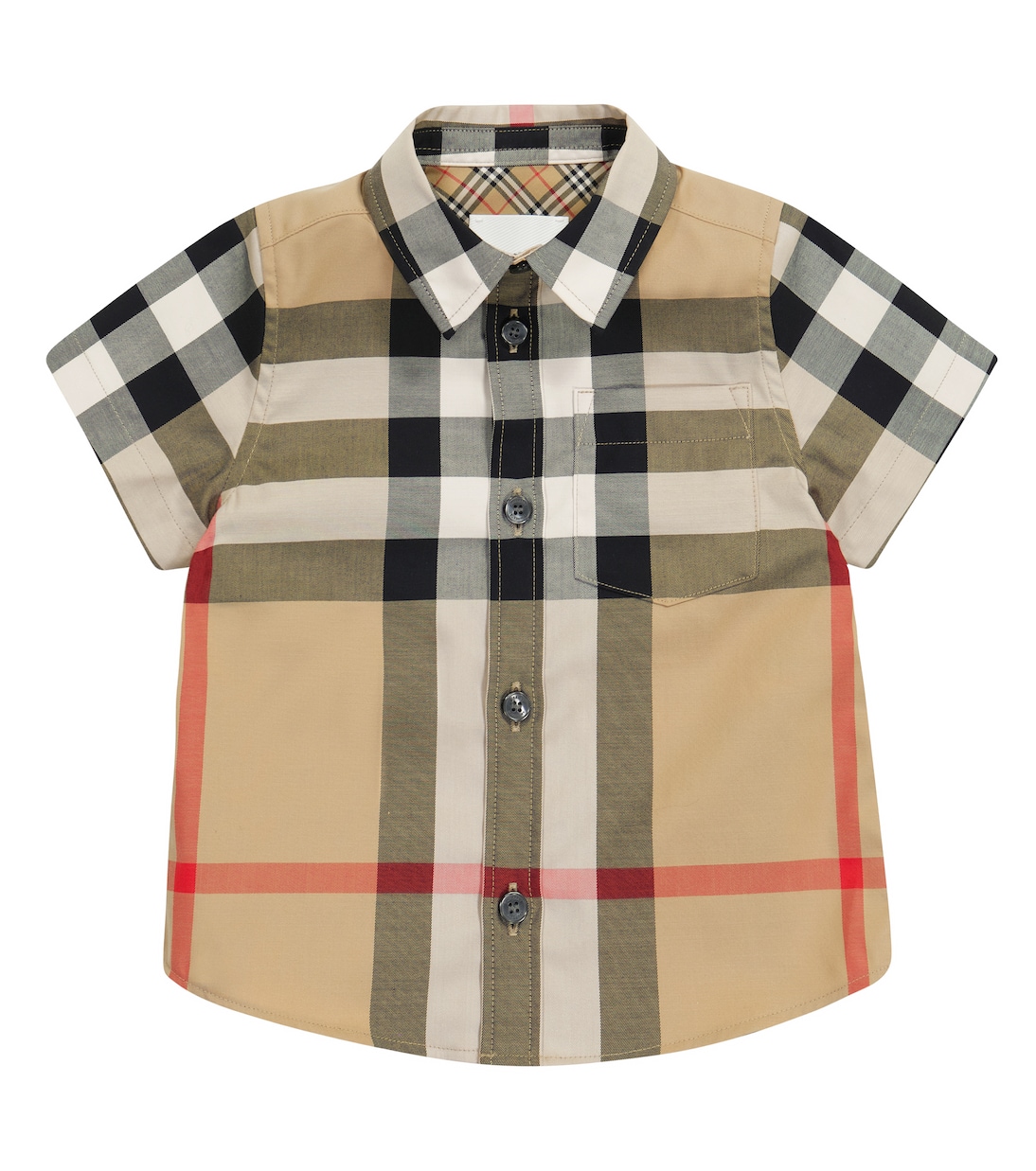 Baby Vintage Check stretch cotton shirt in beige Burberry Kids Mytheresa