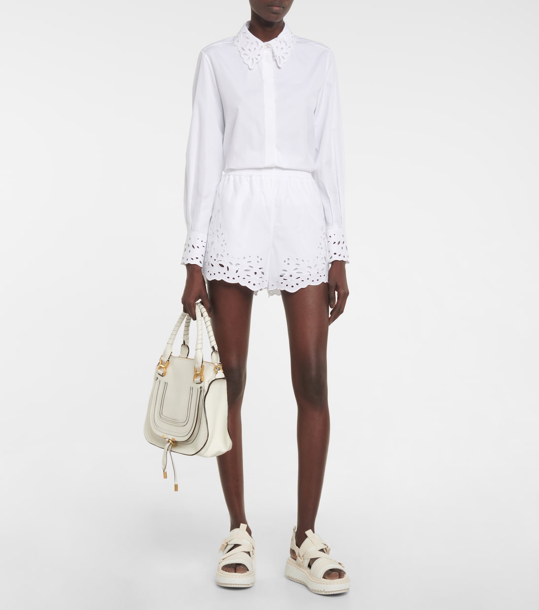 Shorts in cotone sangallo | Chloé