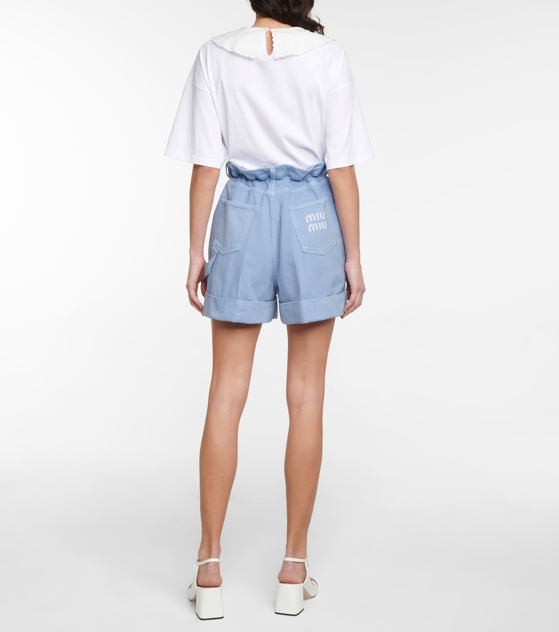 High-Rise Jeansshorts | Miu Miu