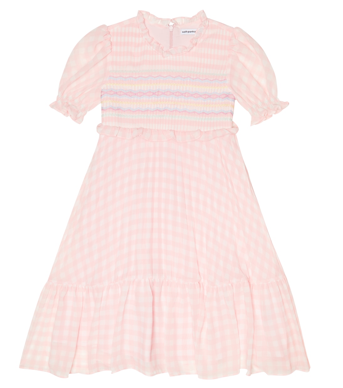 Abito a quadretti in chiffon | Self-Portrait Kids