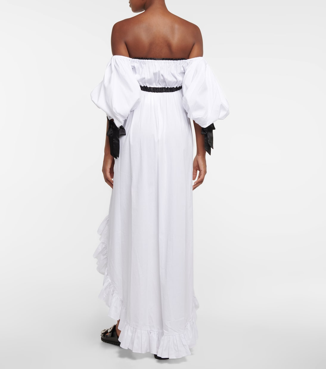 Robe Analiese à encolure bardot en coton mélangé | Caroline Constas