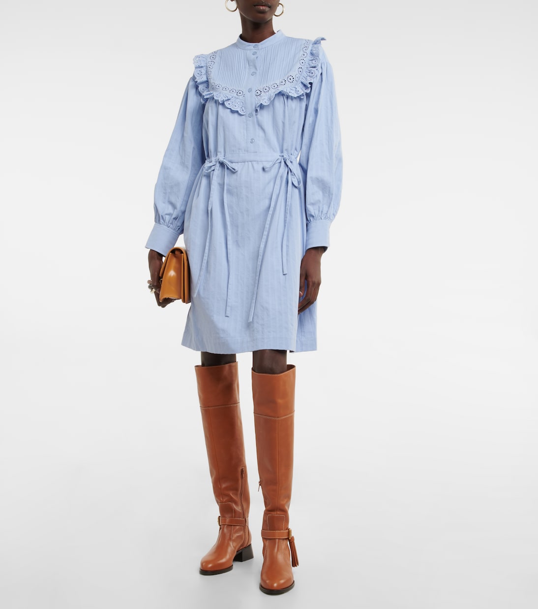 Ruffled cotton poplin shirt dress | See By Chloé