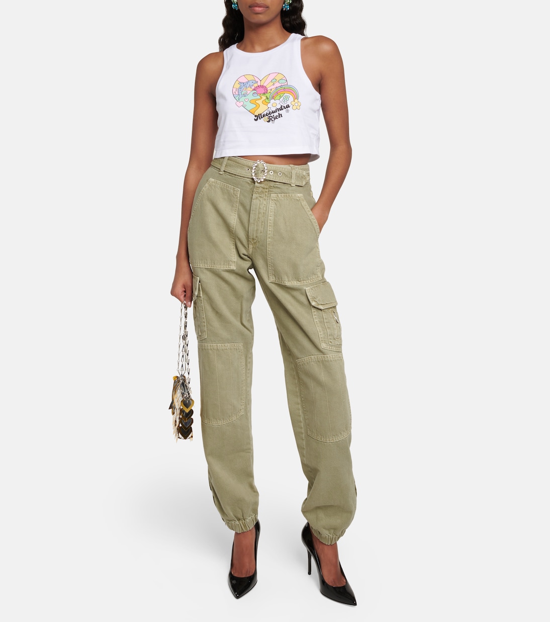 Cropped-Top aus Baumwoll-Jersey | Alessandra Rich