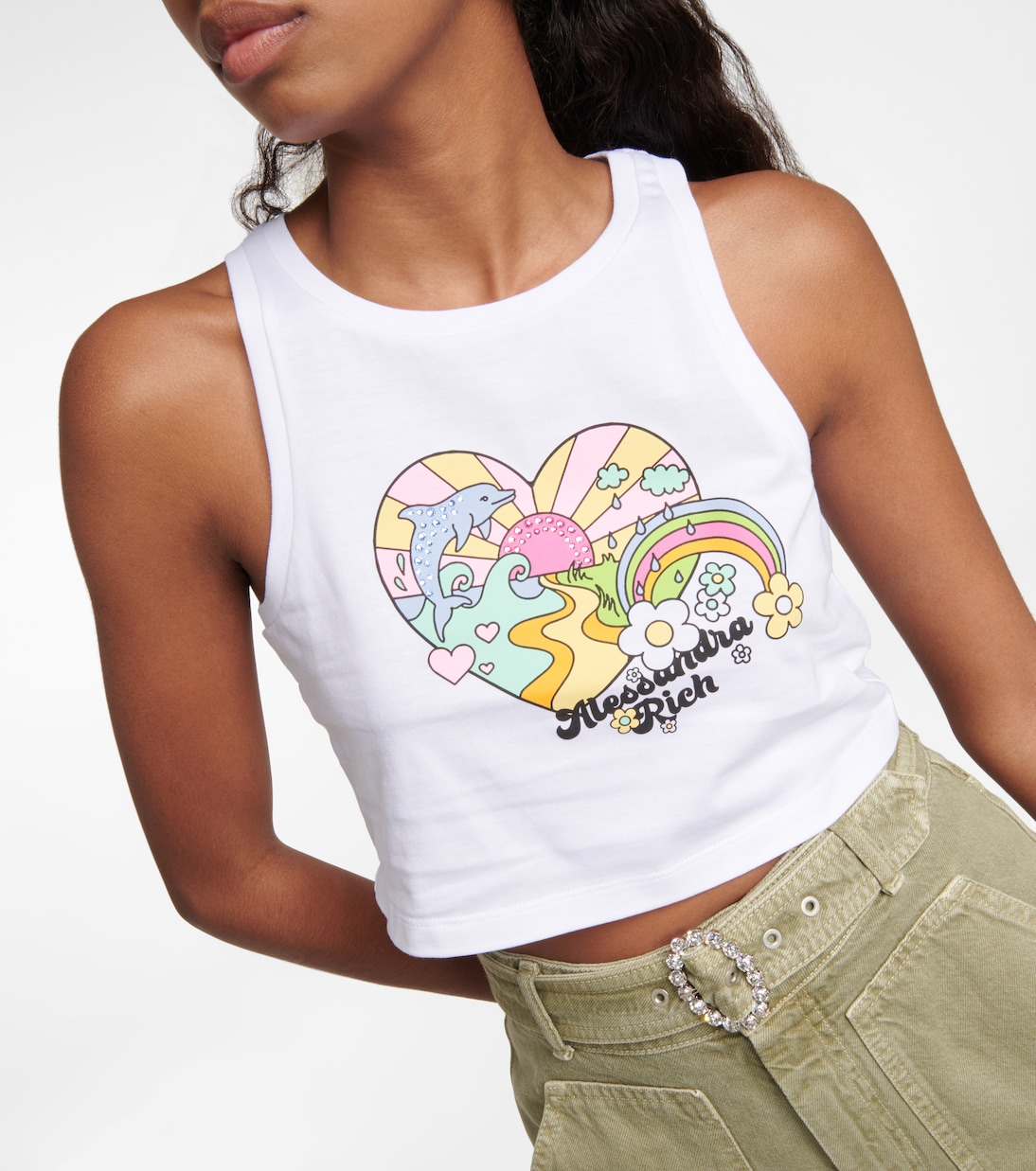 Cropped-Top aus Baumwoll-Jersey | Alessandra Rich