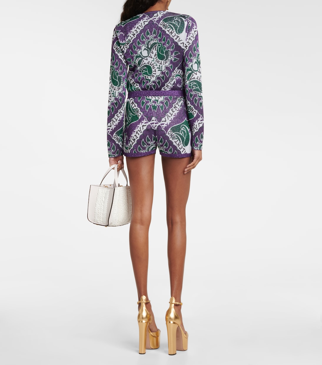 Shorts a vita alta con stampa | Valentino